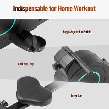 Rowing Machine Magnetic Cardio Exercise 350Lbs Capacity 16 Levels Adjustable Resistance for Home Training