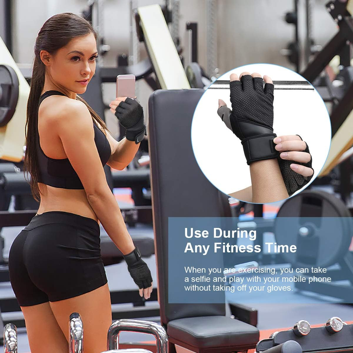 Workout Gloves Weight Lifting Fitness Gloves Rowing Biking Training Gym Grip Gloves Full Palm Protection with Wrist Support for Fitness Exercise Weight Lifting Gym.