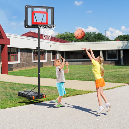 Portable Basketball Hoop Outdoor, 5Ft-7Ft Height Adjustable Basketball Goal System with Wheels for Kids Teenagers Youth Indoor Outdoor