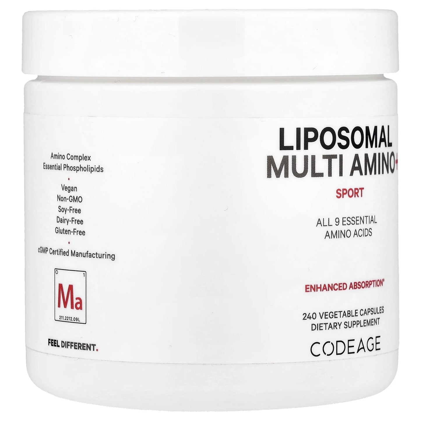 Liposomal Multi Amino+ BCAA & EAA Supplement, Free-Form Branched-Chain Amino Acids, 240 Ct
