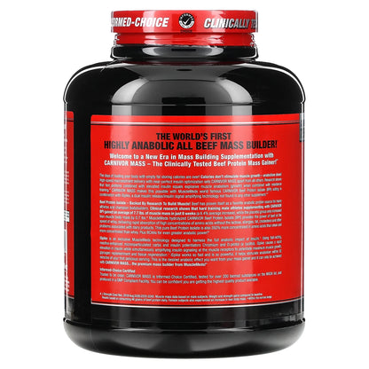 Carnivor Mass, Anabolic Beef Protein Gainer, Cookies & Cream, 5.8 Lbs (2,632 G)