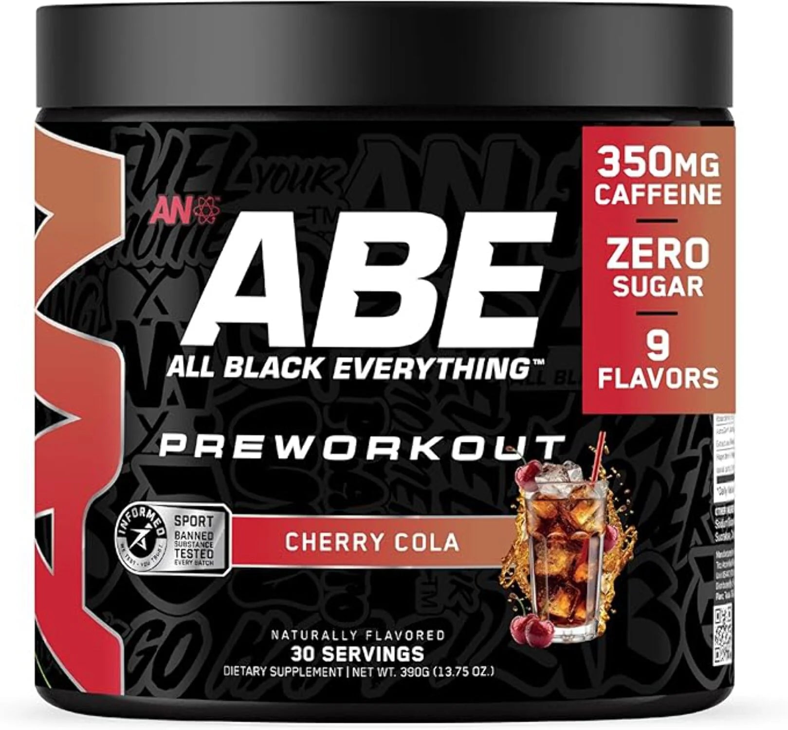Pre Workout Powder - All Black Everything Pre Workout Energy Drink with Citrulline Malate & Beta Alanine | for Pump, Energy, Performance (30 Servings) (Bubblegum Crush)