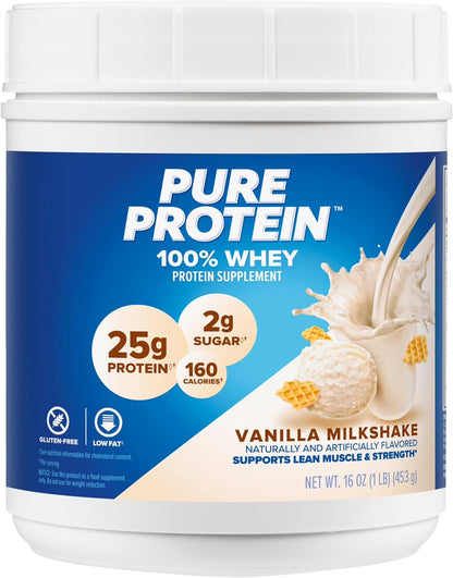 (2 Pack)  100% Whey Protein Powder, Vanilla Cream, 25G Protein, 1 Lb