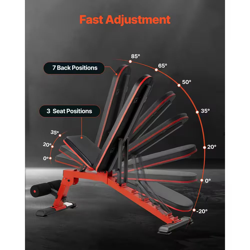 Weight Bench, 1200 Lbs. Heavy Duty Stable Weight Bench Press for Full Body Workout, for Home Gym Strength Training