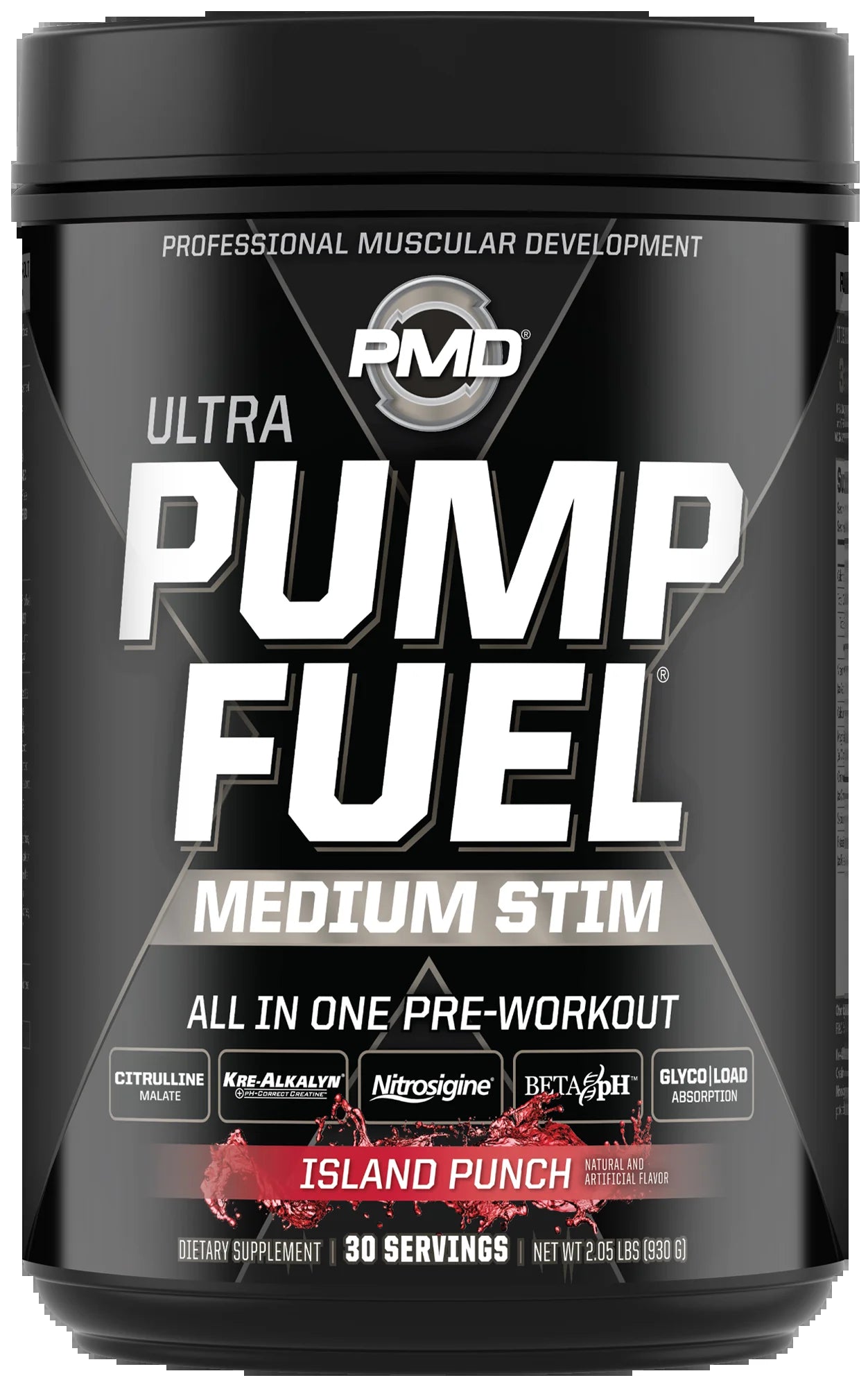 Sports Ultra Pump Fuel - Pre Workout Drink Mix - Energy, Strength, Endurance, Muscle Pumps and Recovery - Complex Carbohydrates and Amino Energy - Island Punch (30 Servings)