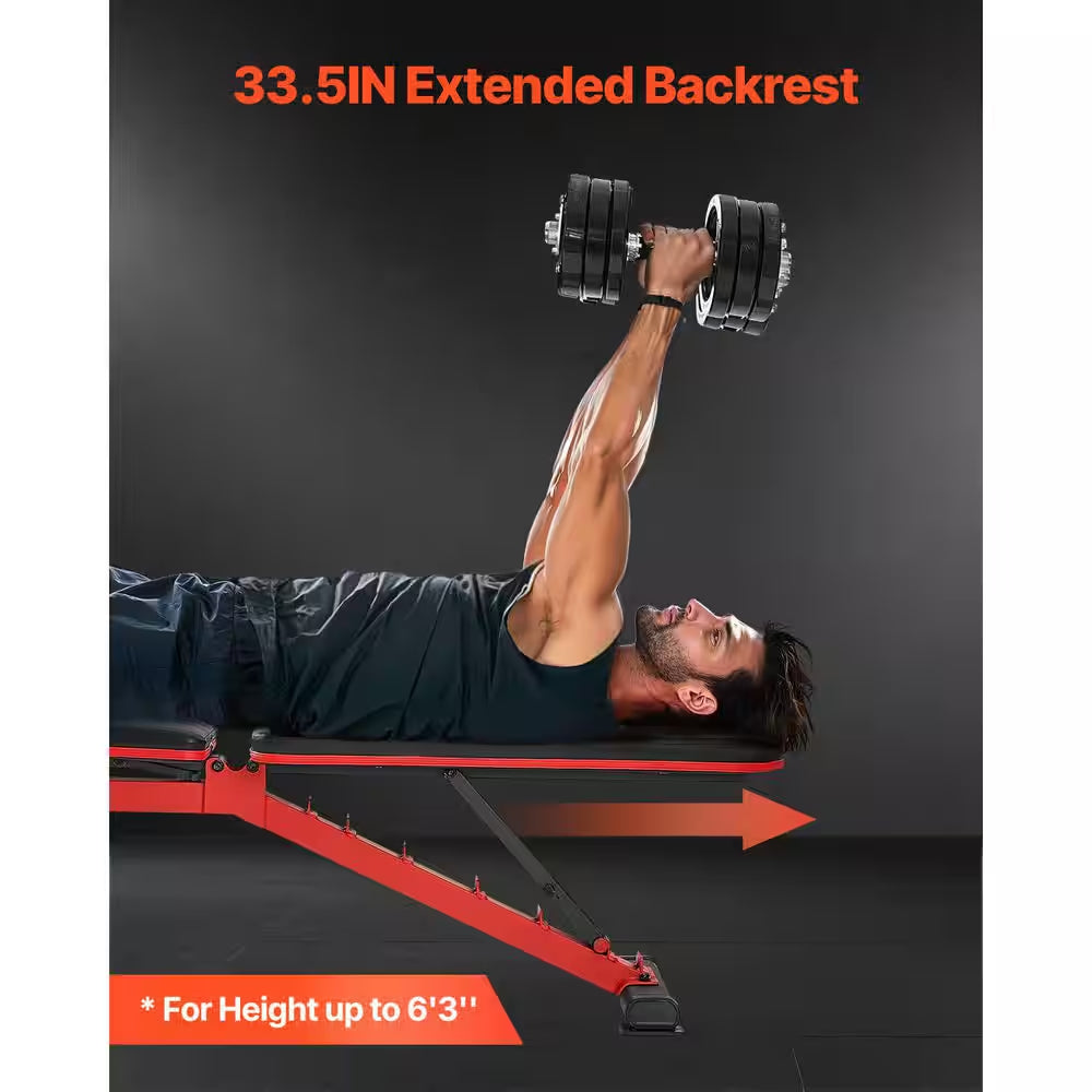 Weight Bench, 1200 Lbs. Heavy Duty Stable Weight Bench Press for Full Body Workout, for Home Gym Strength Training