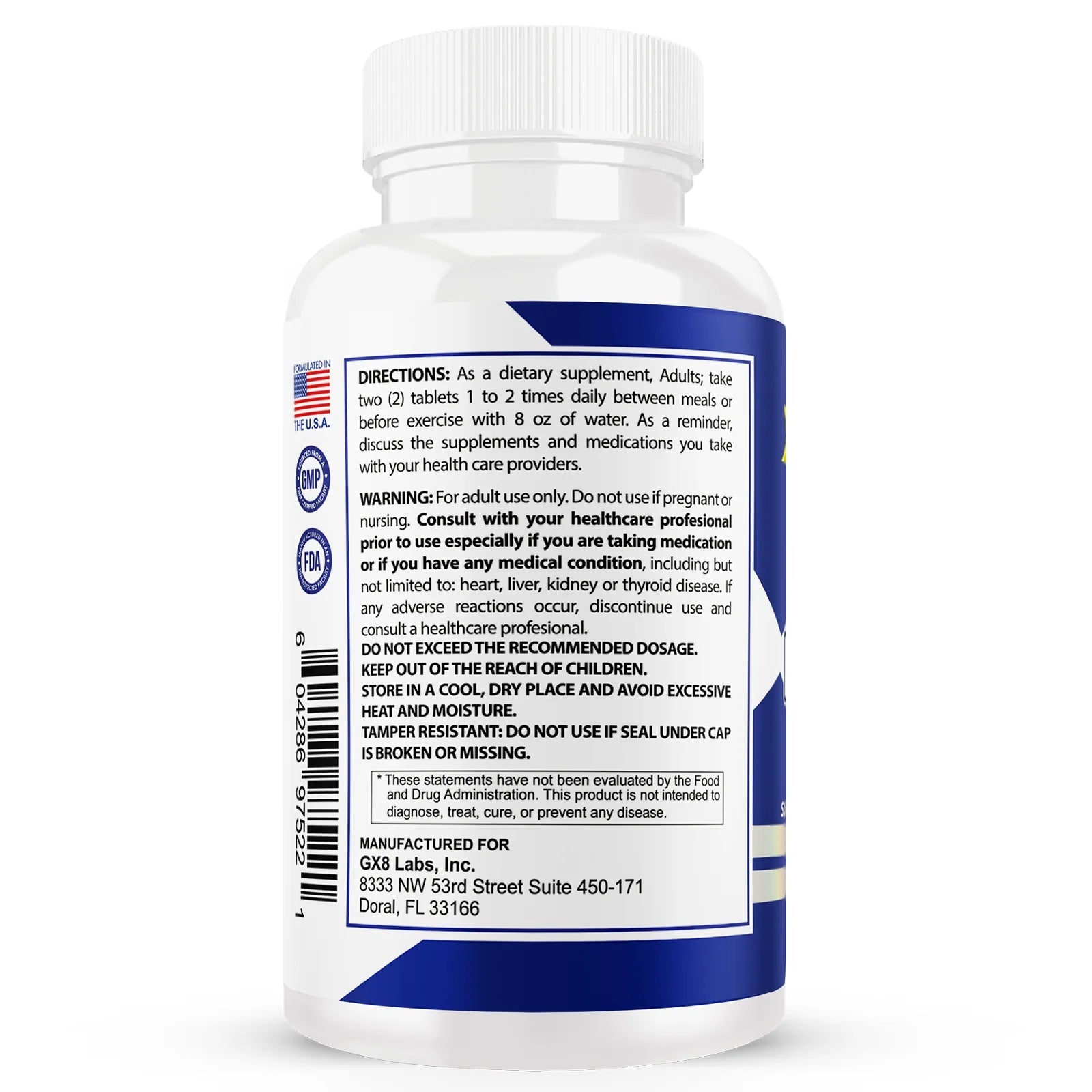 Nitro Nitric Oxide Booster, 90 Tablets - Supports Blood Flow, Pre-Workout