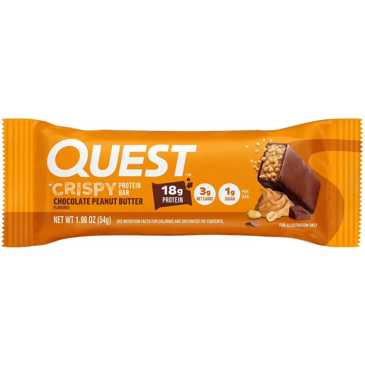(6 Pack)  Crispy Protein Bar, Chocolate Peanut Butter, 18G Protein, Gluten Free, 4 Count