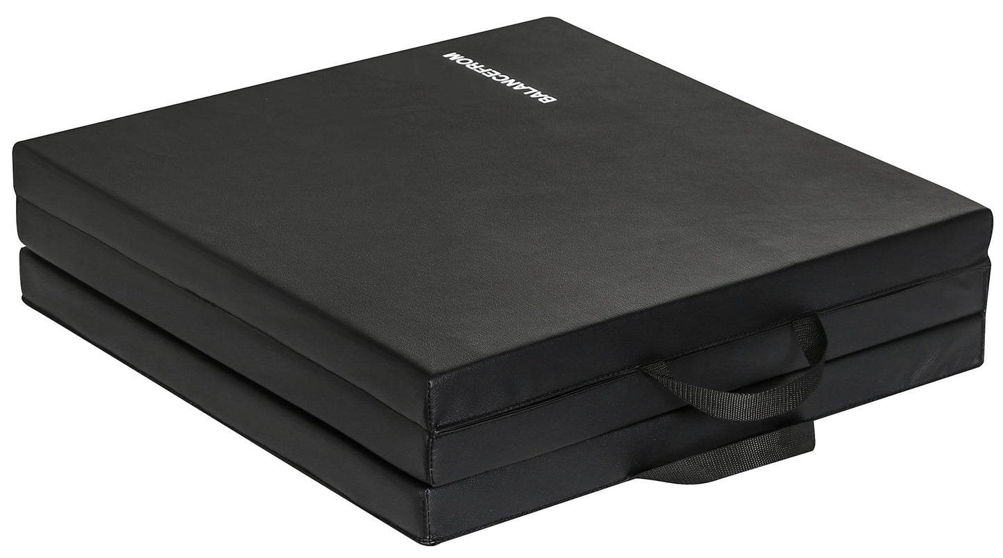 6 Ft. X 2 Ft. X 2 In. Three Fold Folding Exercise Mat with Carrying Handles for MMA, Gymnastics and Home Gym, Black6 Ft. X 2 Ft. X 2 In. Three Fold Folding Exercise Mat with Carrying Handles for MMA, Gymnastics and Home Gym, Black