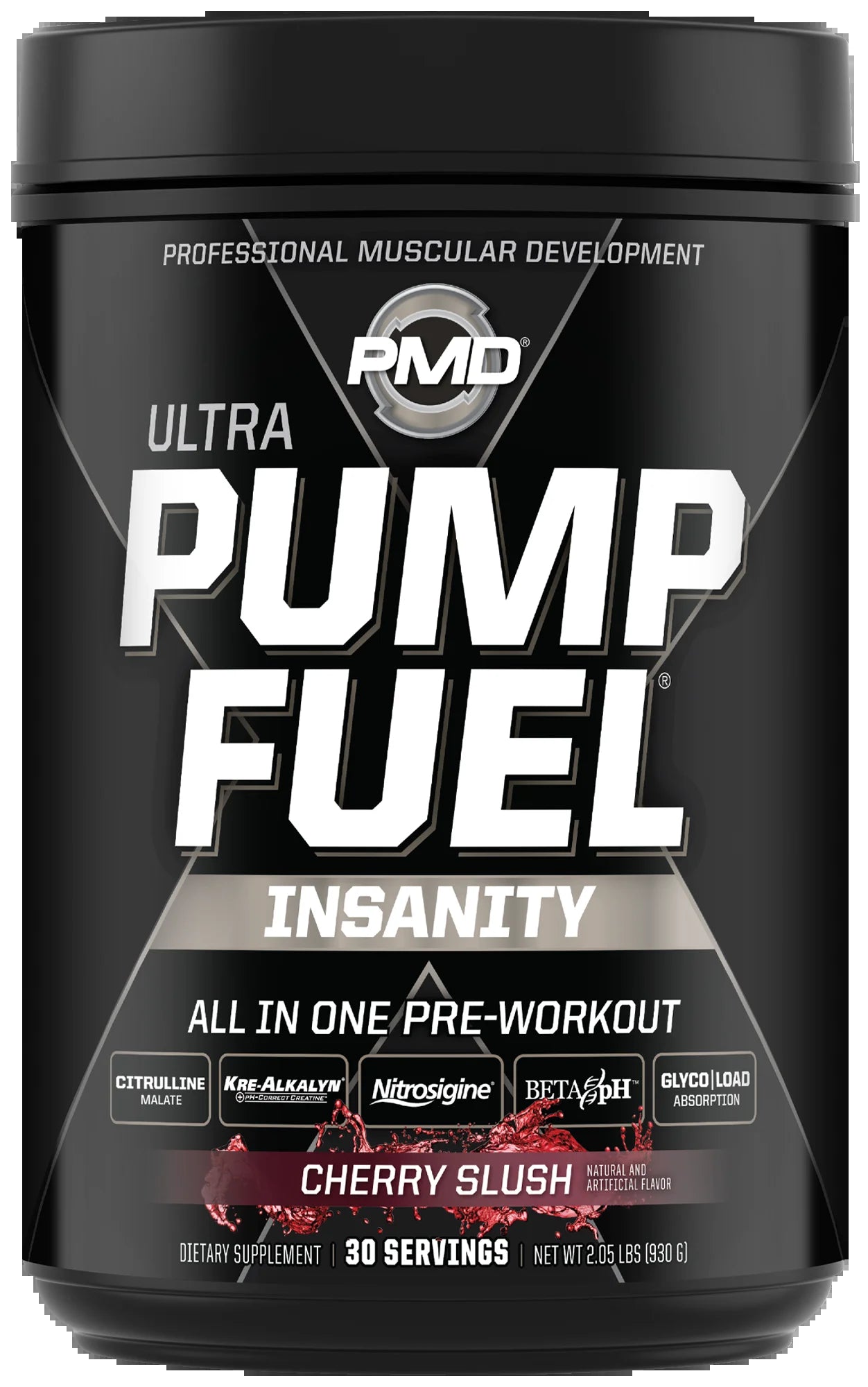 Sports Ultra Pump Fuel Insanity - Pre Workout Drink Mix for Energy, Strength, Endurance, Muscle Pumps and Recovery - Complex Carbohydrates and Amino Energy - Cherry Slush (30 Servings)