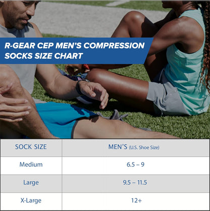 R-Gear CEP Compression Running Socks for Men, No Show, Heel Tab | Breathable, Maintain Blood Circulation | 3 Pack