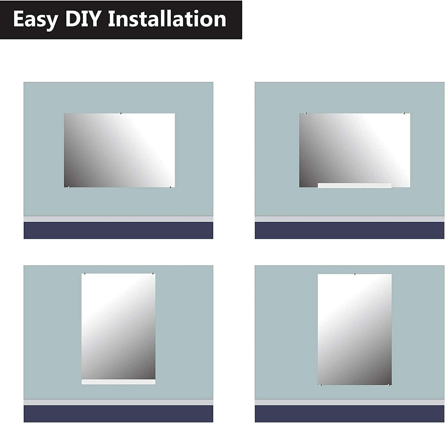 Hans & Alice Gym Mirrors for Home and Commercial Use - 47.2" X 31.5" Single Mirror