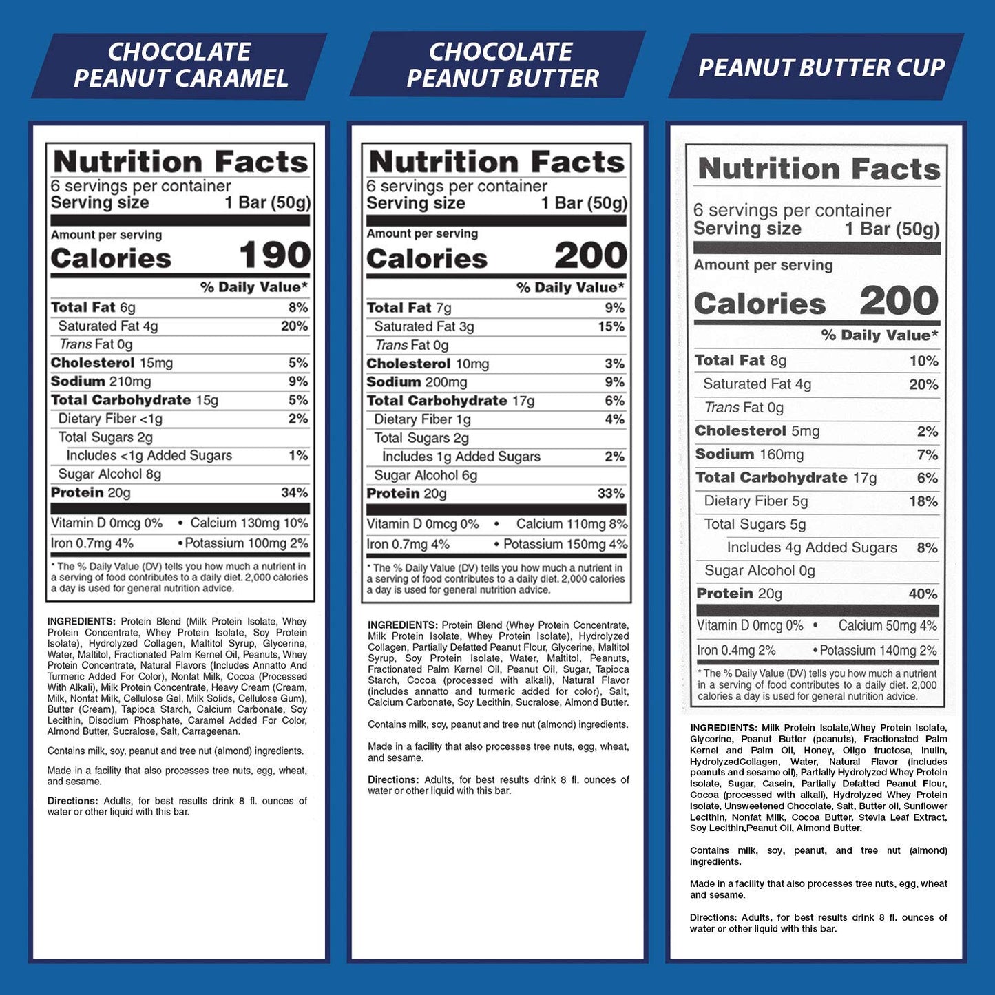 Bars, High Protein, Nutritious Snacks to Support Energy, Low Sugar, Gluten Free, Peanut Butter Lovers Variety Pack, 1.76 Oz, Pack of 18