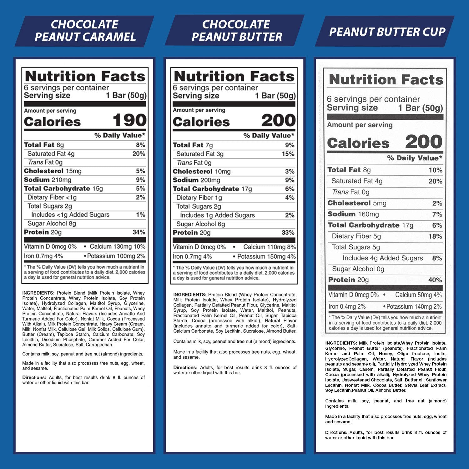 Bars, High Protein, Nutritious Snacks to Support Energy, Low Sugar, Gluten Free, Peanut Butter Lovers Variety Pack, 1.76 Oz, Pack of 18