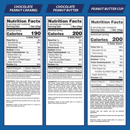 Bars, High Protein, Nutritious Snacks to Support Energy, Low Sugar, Gluten Free, Peanut Butter Lovers Variety Pack, 1.76 Oz, Pack of 18