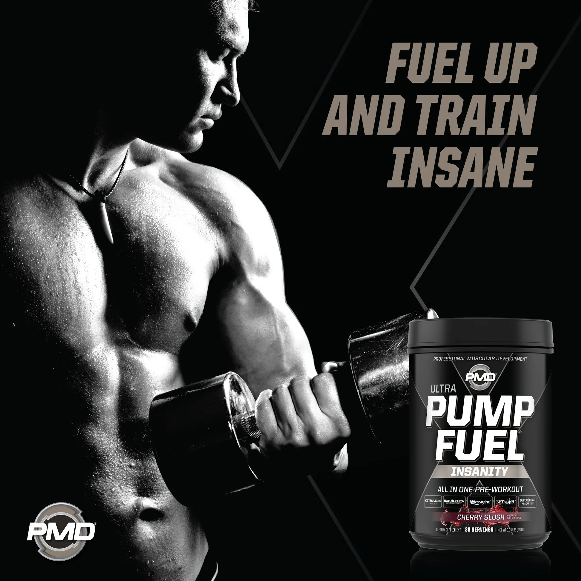 Sports Ultra Pump Fuel Insanity - Pre Workout Drink Mix for Energy, Strength, Endurance, Muscle Pumps and Recovery - Complex Carbohydrates and Amino Energy - Cherry Slush (30 Servings)