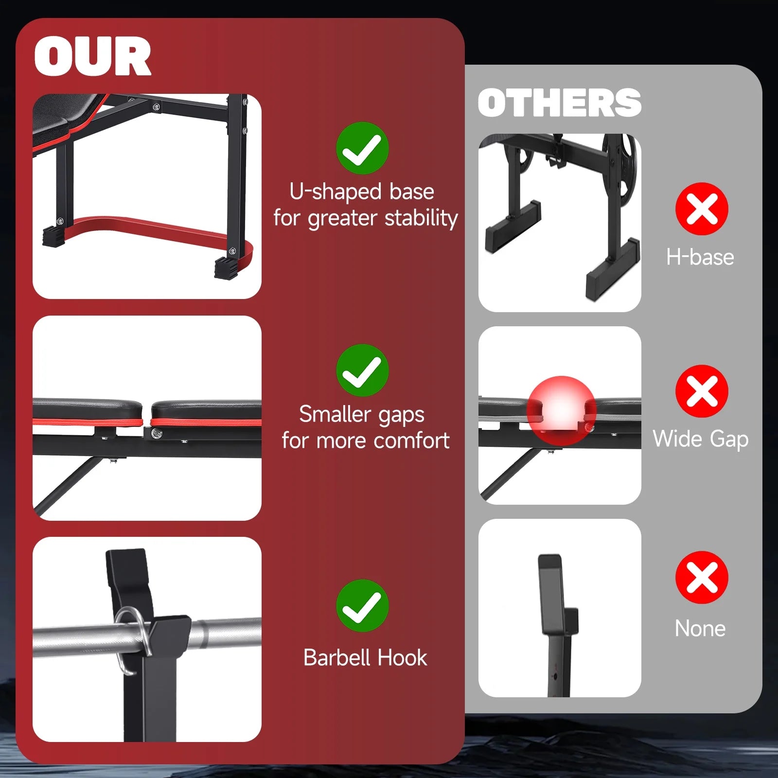 5-In-1 Weight Bench with Squat Rack, 660LBS Workout Bench Press Set with Preacher Curl Pad and Leg Developer, Adjustable Weight Bench for Home Gym Full-Body Workout Equipment