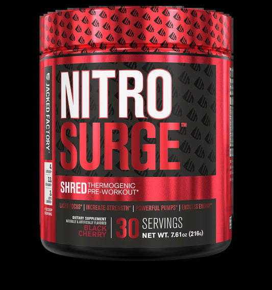 Nitrosurge Shred Pre Workout Supplement -30Sv, Black Cherry