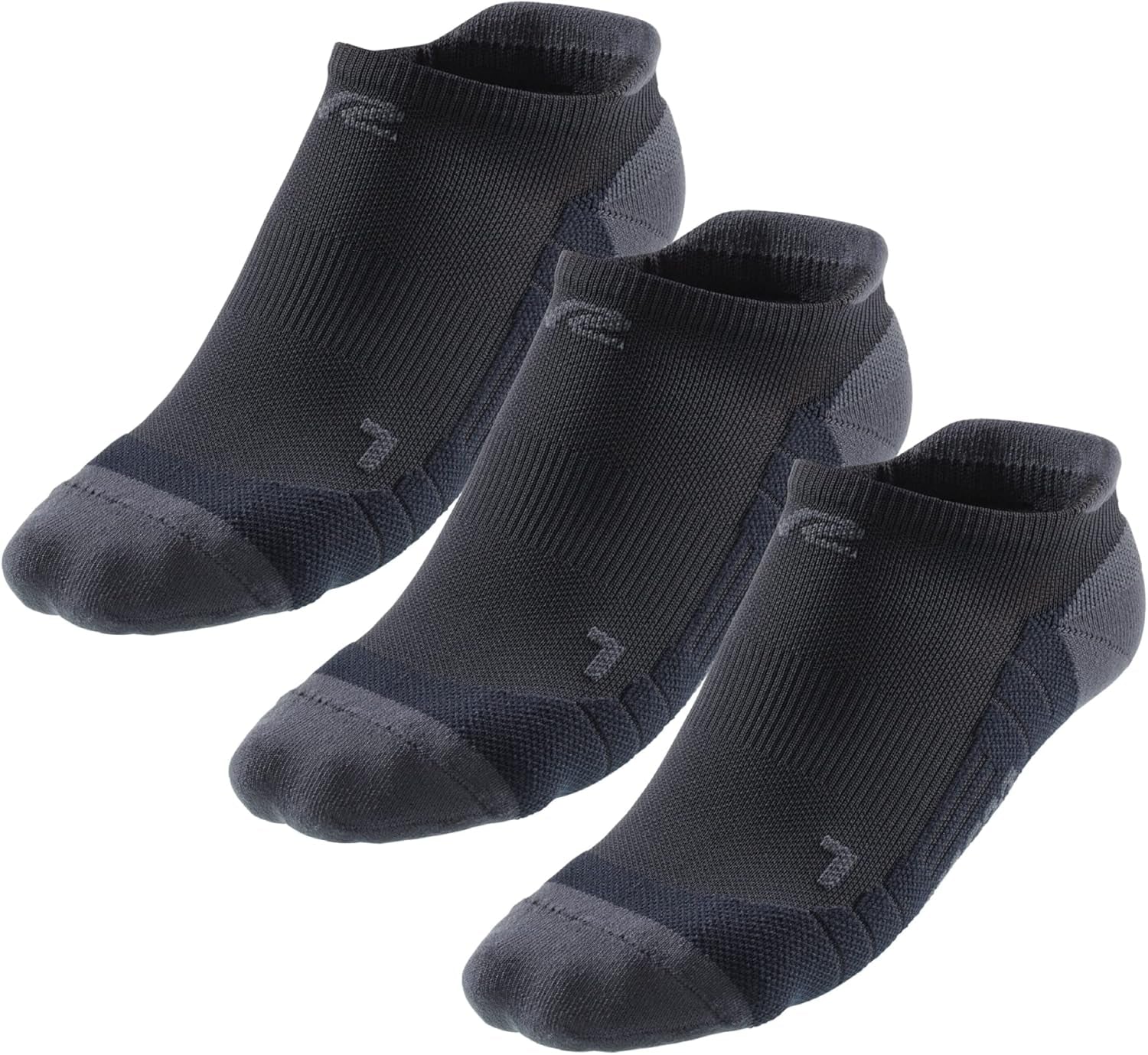 R-Gear CEP Compression Running Socks for Men, No Show, Heel Tab | Breathable, Maintain Blood Circulation | 3 Pack