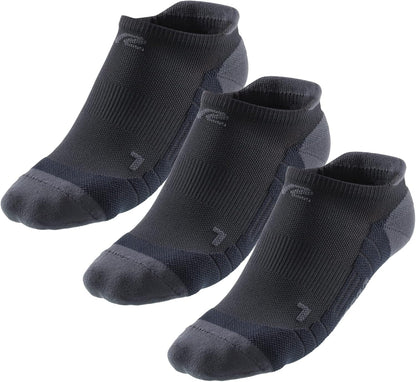 R-Gear CEP Compression Running Socks for Men, No Show, Heel Tab | Breathable, Maintain Blood Circulation | 3 Pack