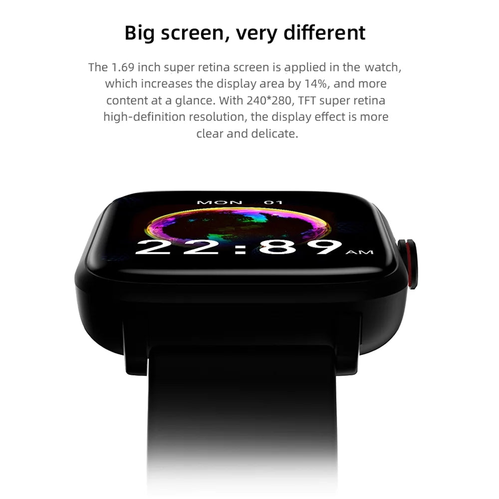 Smartwatch for Women, 1.69“ Smart Watch for Android/Iphone, Make/Receive Calls/Message Alerts/Ip67 Waterproof Outdoor Fitness Tracker Smartwatch (Gold/Pink)