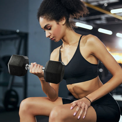 Dumbbell Set, Pairs of 5 Lb, 10 Lb, 15 Lb, and 20 Lb