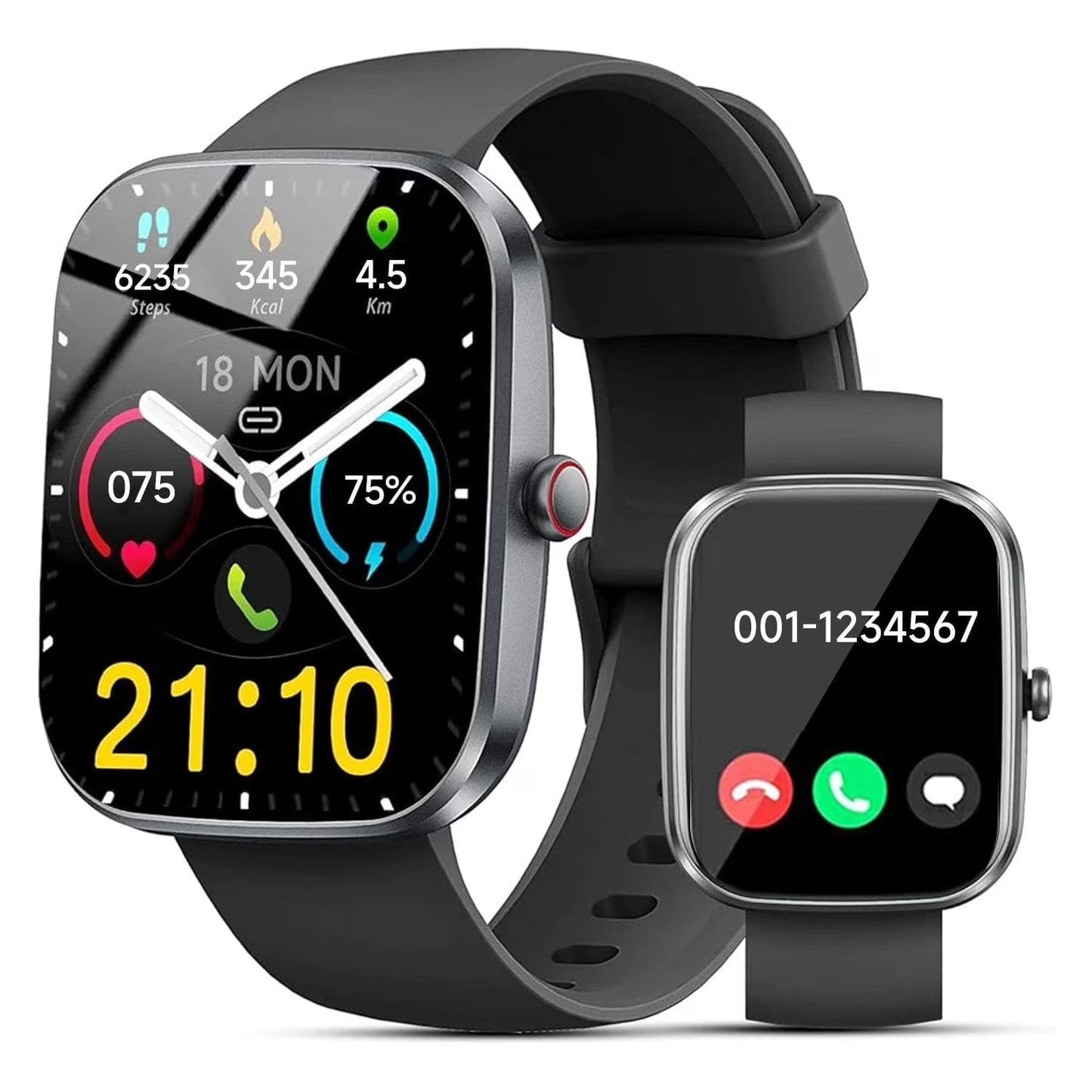 Smart Watch(Answer/Make Call), 1.91" Smartwatch for Men Women, 110+ Sport Modes, Heart Rate/Sleep/Spo2 Monitor, IP68 Waterproof, Pedometer, HD Touchscreen, Activity Tracker for Android Ios