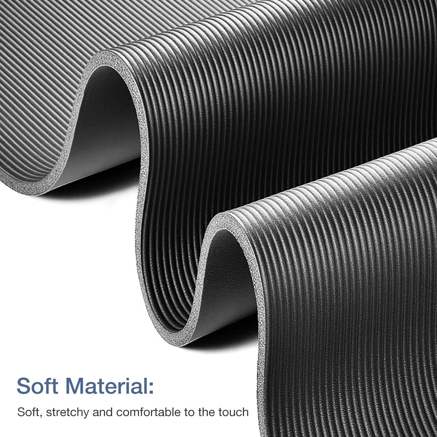 Thick Yoga Mat Non Slip, Large Size 72" L X 32" W X 0.6" TH, Premium Exercise & Fitness Mat with Carrying Strap and Bag, Workout Mats for Home