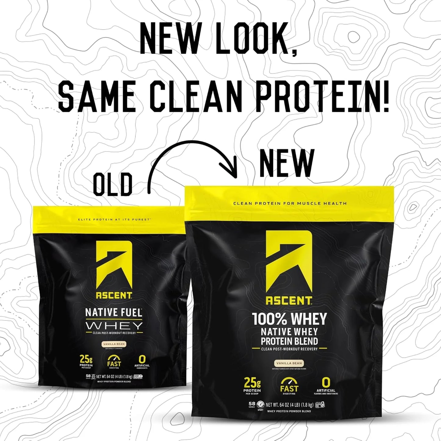 100% Whey, Native Whey Protein Blend - Clean Post Workout Recovery, Digesting, Zero Artificial Flavors & Sweeteners, Gluten Free, 5.5G BCAA, 2.6G Leucine, Vanilla Bean 4 Lb.