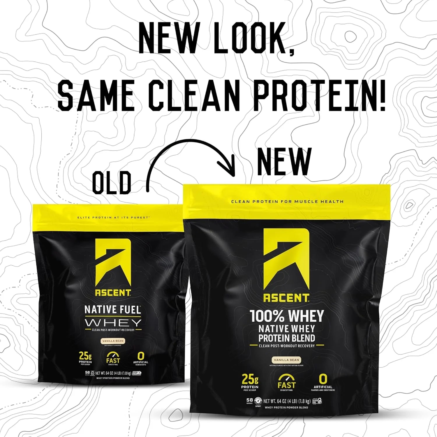 100% Whey, Native Whey Protein Blend - Clean Post Workout Recovery, Digesting, Zero Artificial Flavors & Sweeteners, Gluten Free, 5.5G BCAA, 2.6G Leucine, Vanilla Bean 4 Lb.