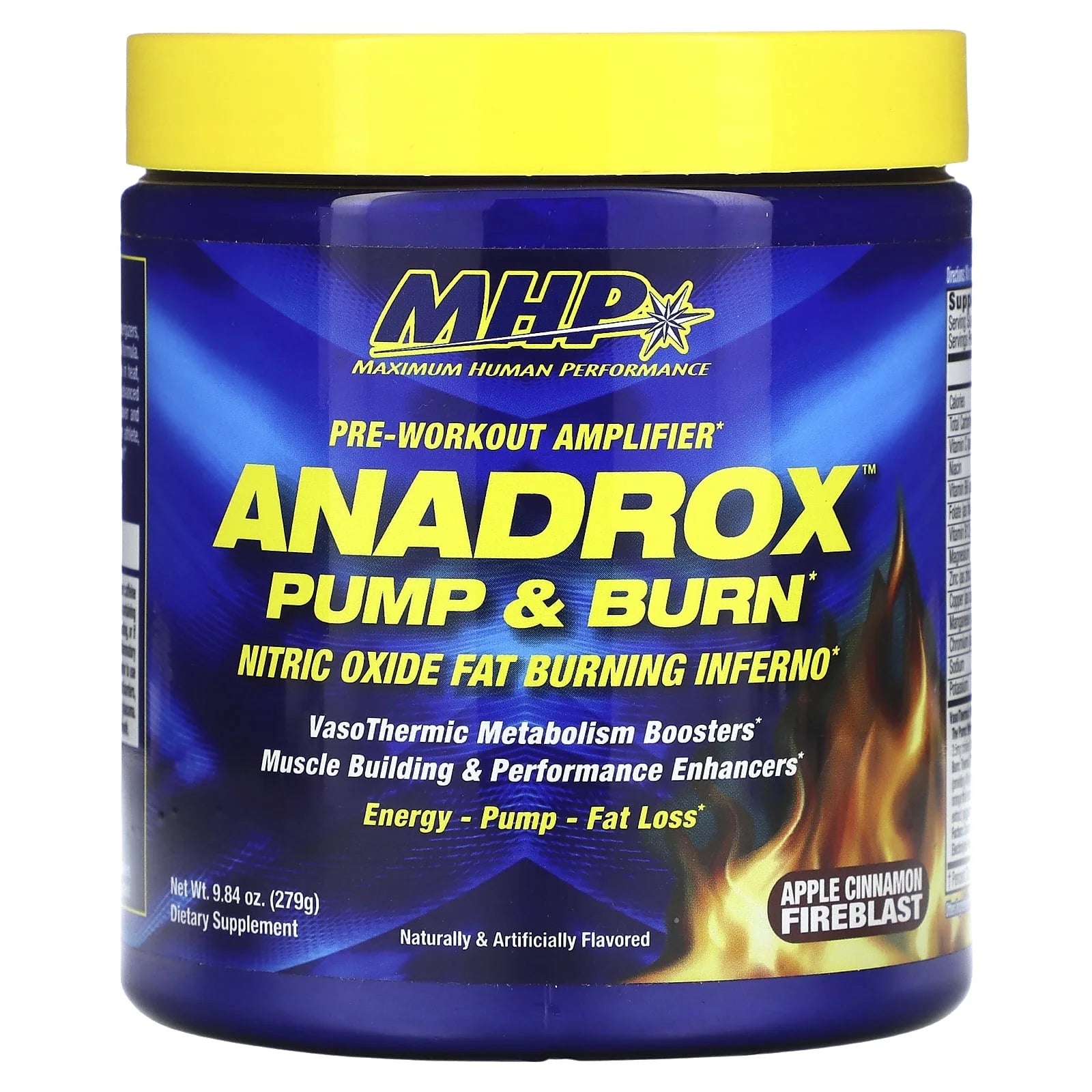 Anadrox Pump & Burn, Pre-Workout Amplifier, Apple Cinnamon Fireblast, 9.84 Oz (279 G)