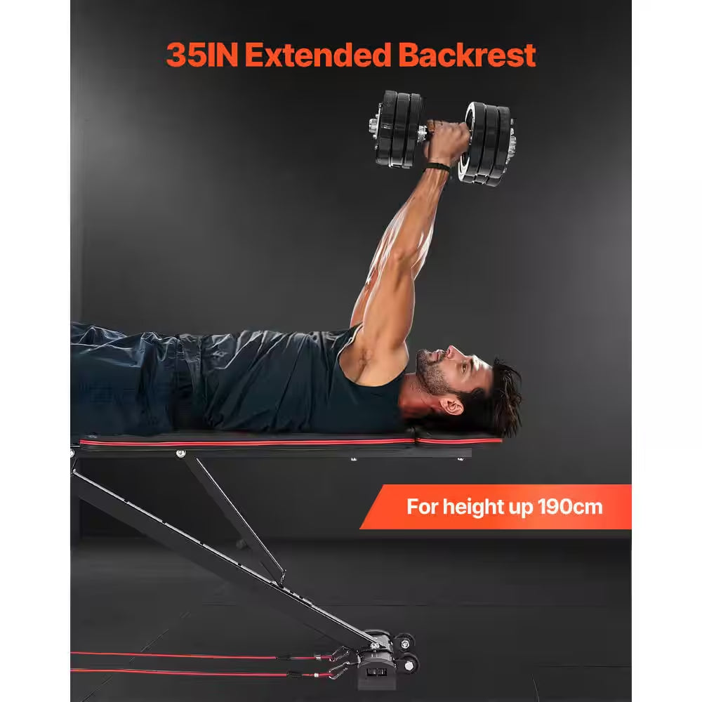 Weight Bench, 800 Lbs. Adjustable Weight Bench Press for Full Body Workout, Exercise Sit up Bench, with Leg Extension