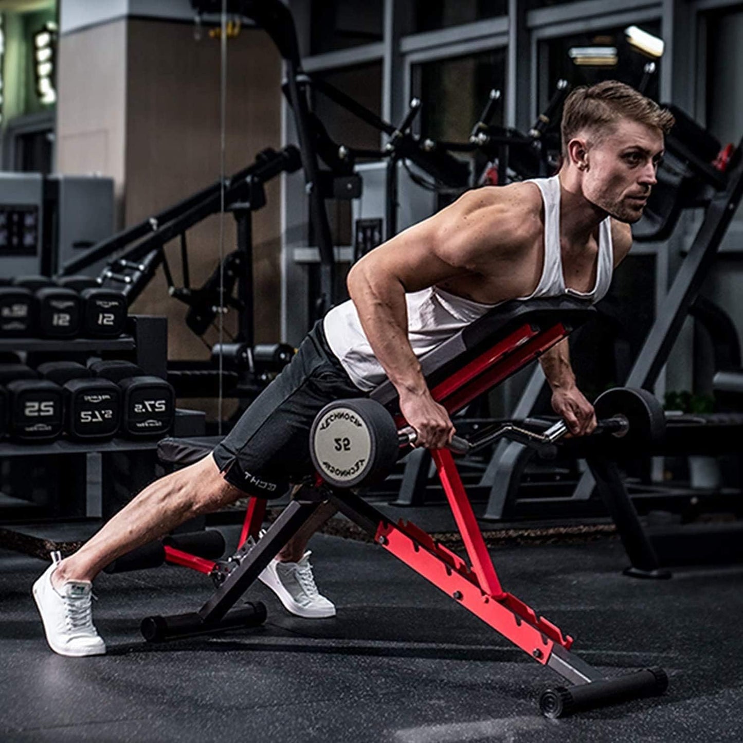 Adjustable Weight Bench, Folding Weight Lifting Bench, Workout Benches for Home, Incline/Decline Bench for Full Body Workout, Strength Training Benches, Gym Bench with Fitness Resistance Bands