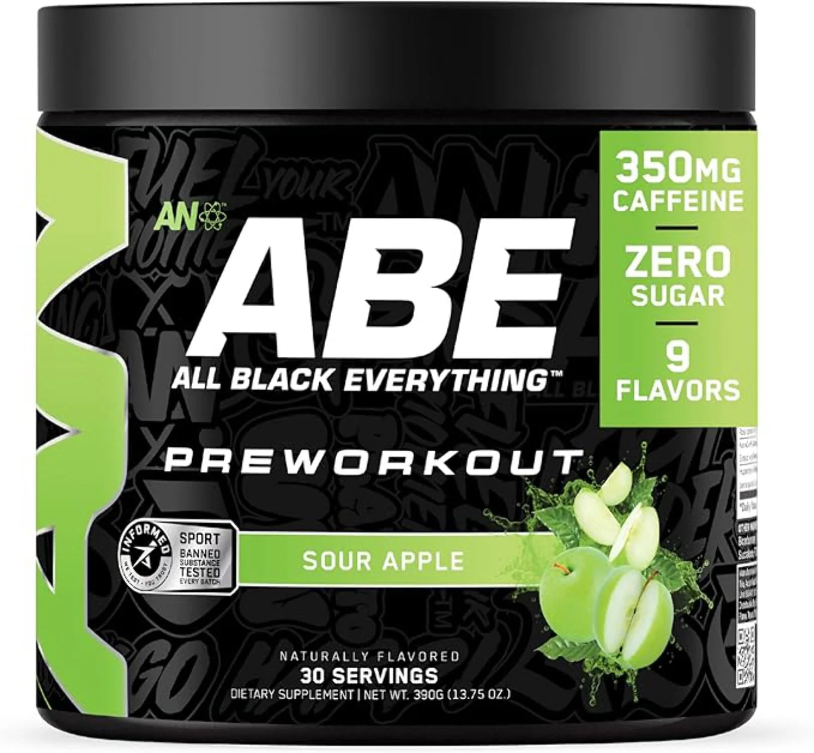 Pre Workout Powder - All Black Everything Pre Workout Energy Drink with Citrulline Malate & Beta Alanine | for Pump, Energy, Performance (30 Servings) (Bubblegum Crush)
