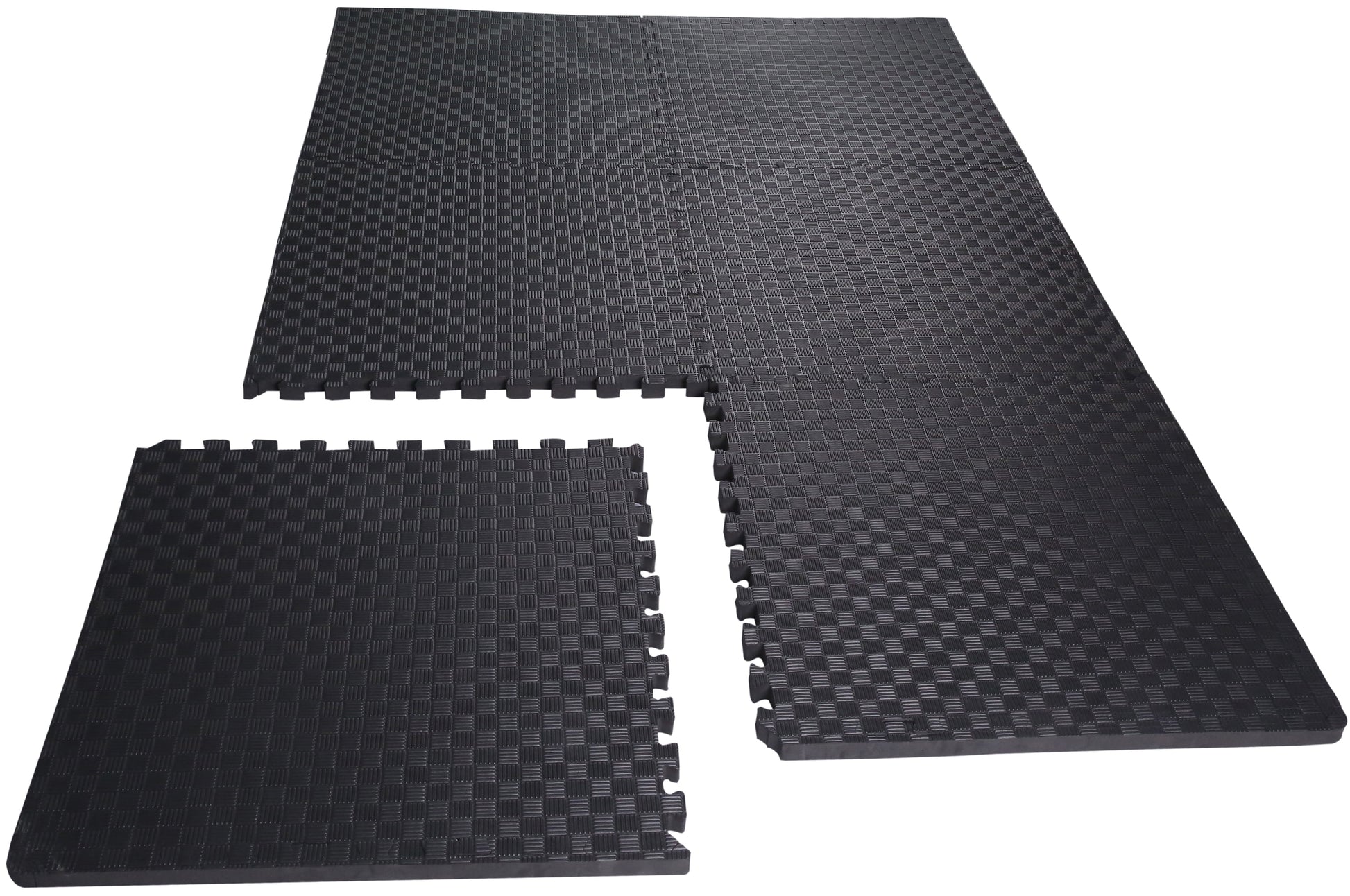Fitness Interlocking Exercise Floor Mat, 24 Square Feet, Black