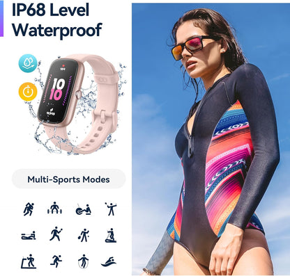 Health Fitness Tracker, 24/7 Heart Rate/Spo2/Sleep Monitor, Activity Trackers & Smart Watches with Step Calorie Counter Pedometer, 21-Day Battery, IP68 Waterproof Fitness Watches for Women Men