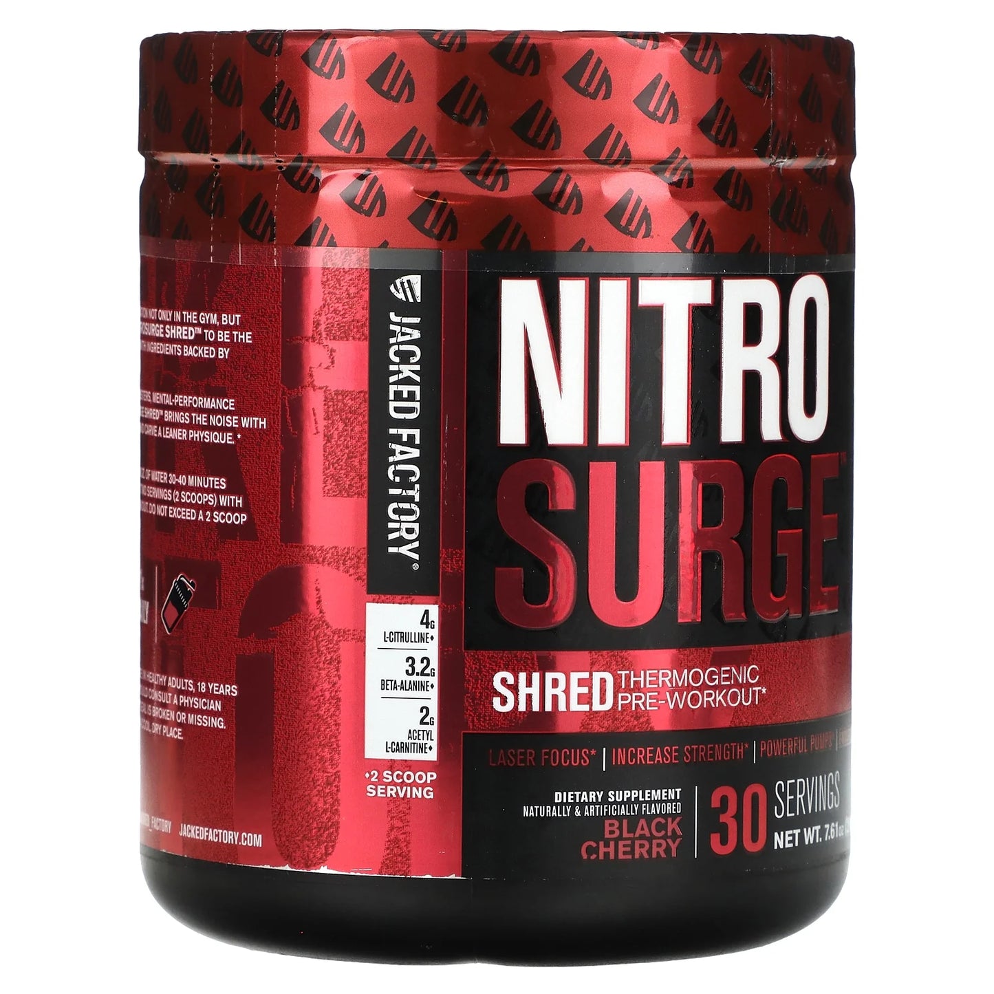 Nitrosurge Shred Pre Workout Supplement -30Sv, Black Cherry