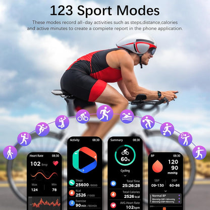 Smart Watches for Men (Answer/Make Call), Fitness Tracker with 123 Sport Modes, Heart Rate Monitor, Spo2, Step Counter, Sleep Tracker, IP68 Waterproof Sports Watch, Fitness Watch for Iphone ＆ Android