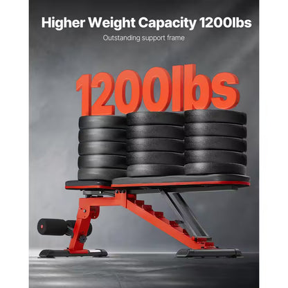 Weight Bench, 1200 Lbs. Heavy Duty Stable Weight Bench Press for Full Body Workout, for Home Gym Strength Training