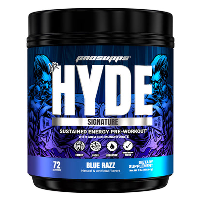 Mr. Hyde Signature Pre-Workout Blue Razz with Creatine, 72 Servings