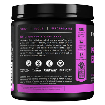 Pre- Sport Pre-Workout - Glacier Grape (9.38 Oz. / 20 Servings)