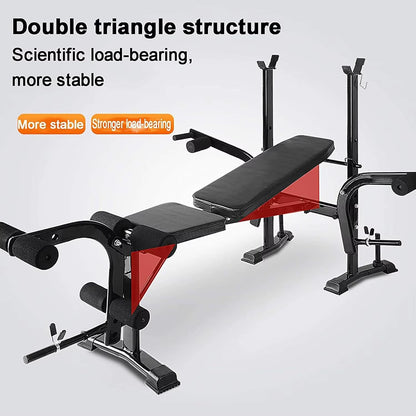 Standard Weight Bench Bench Press Set with Preacher Curl Pad and Leg Developer Weight Lifting Full-Body Workout Equipment for Ho