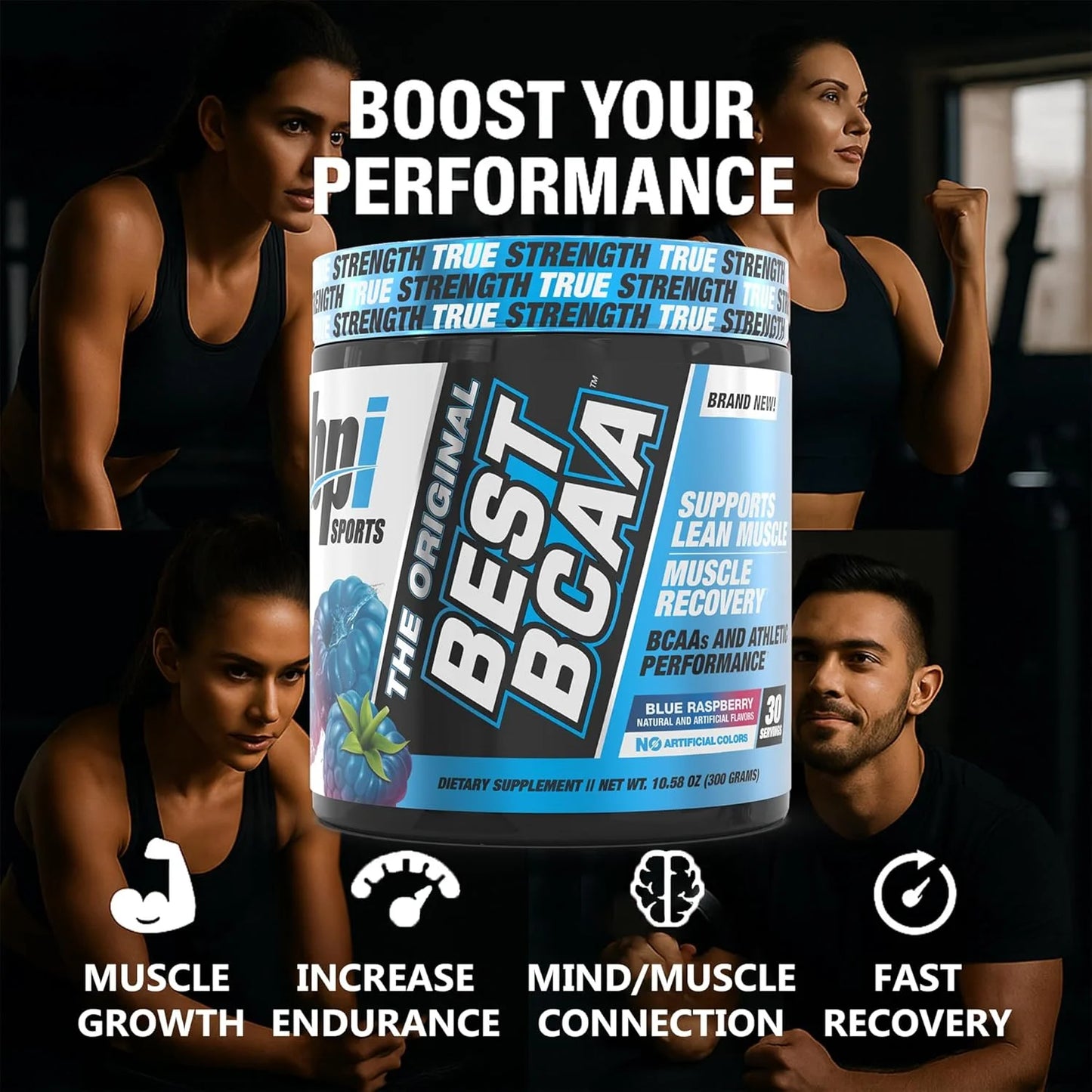 Best BCAA Powder, Blue Raspberry, 10.58 Oz, 30 Servings, Amino Acids for Muscle Recovery