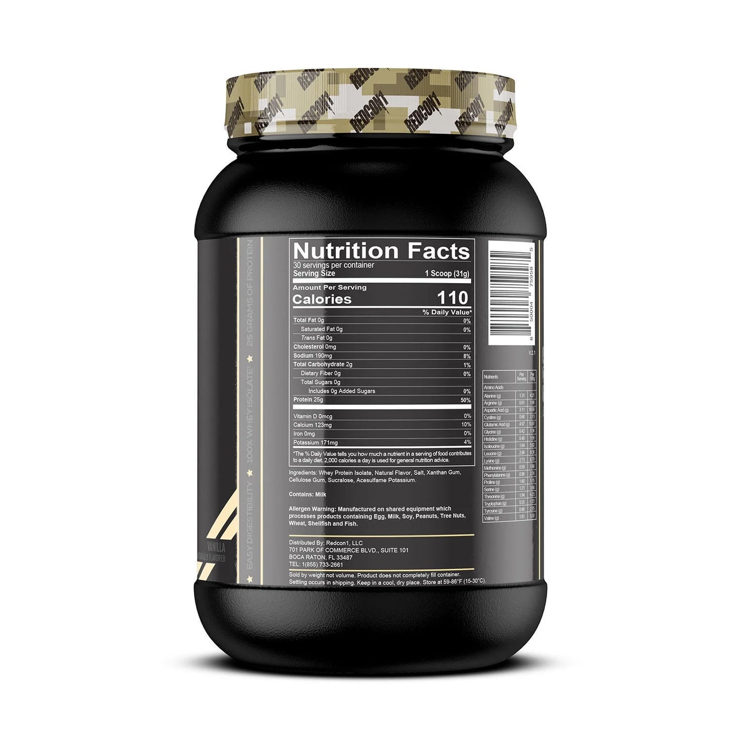 , Isotope 2Lb, Whey Protein Isolate, Vanilla, Powder, 30 Servings