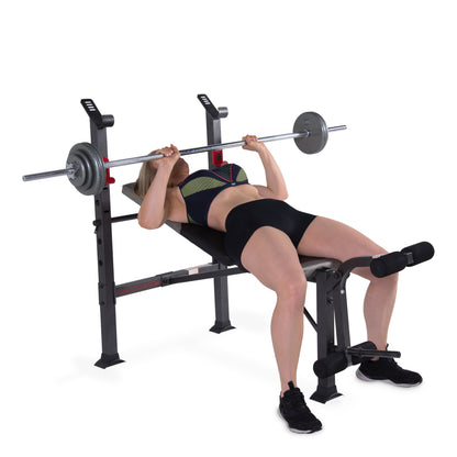 Strength Standard Weight Bench with Leg Developer, 150Lb Upright Weight acity