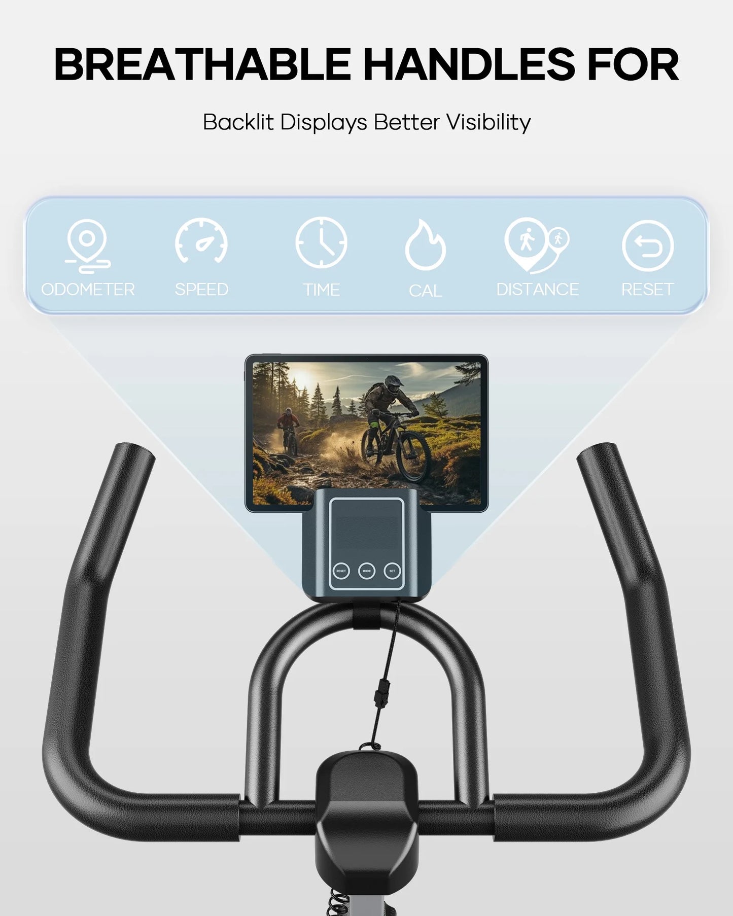 Exercise Bike Indoor Cycling Bike with 300Lbs Big Seat Cushion for Home Cardio Leg Workout