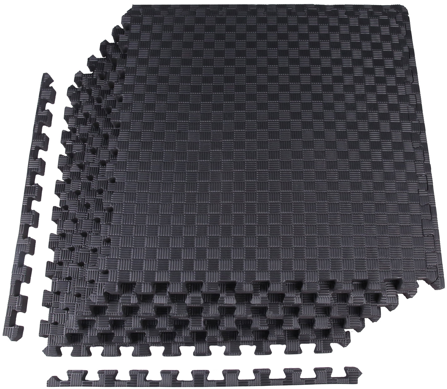 Fitness Interlocking Exercise Floor Mat, 24 Square Feet, Black