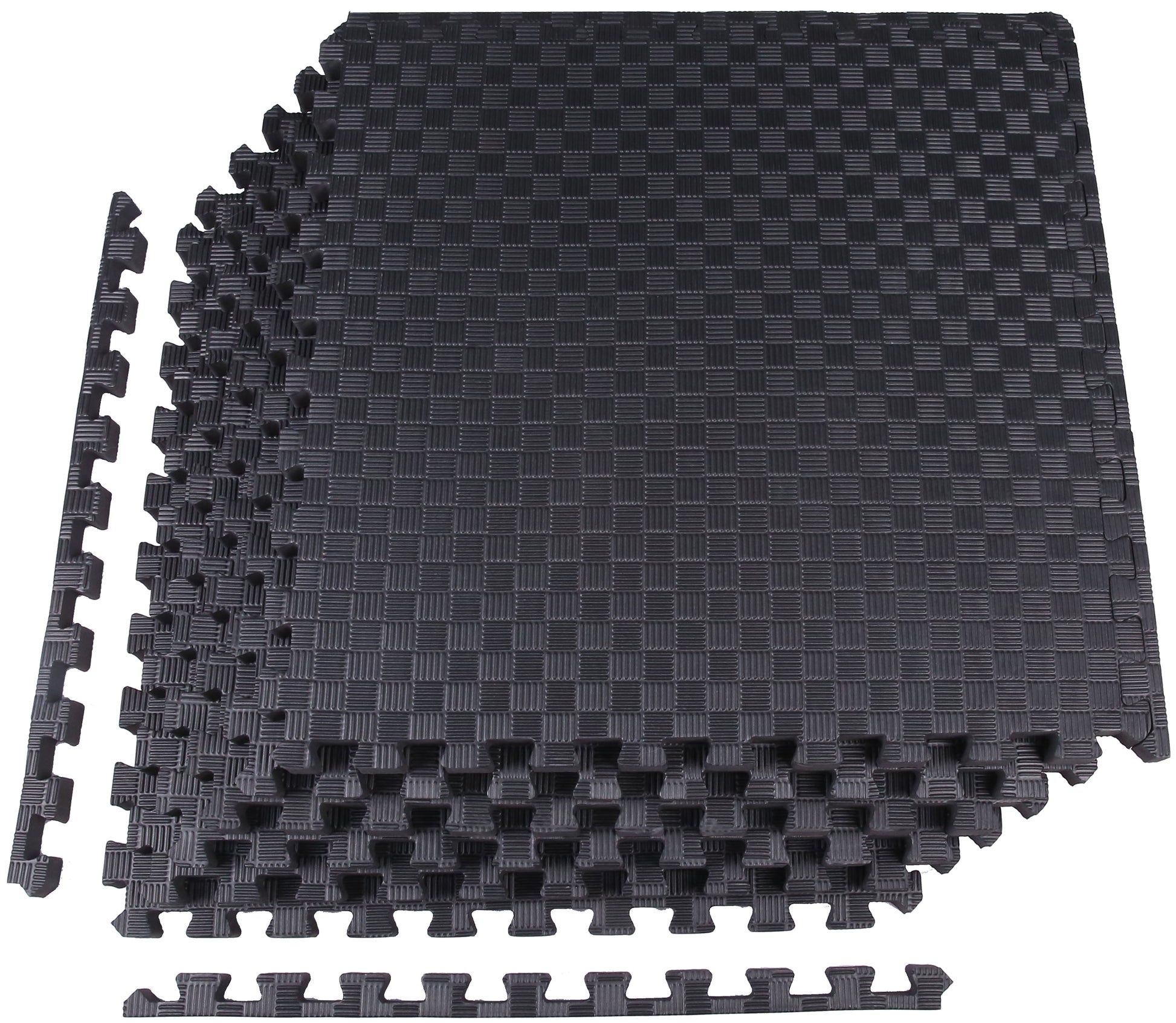 Fitness Interlocking Exercise Floor Mat, 24 Square Feet, Black