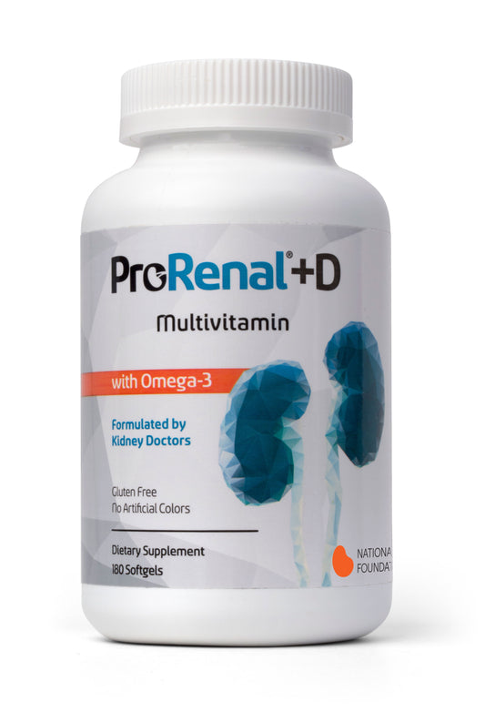 Prorenal+D with Omega-3 Fish Oil Kidney Multivitamin 90-Day Supply