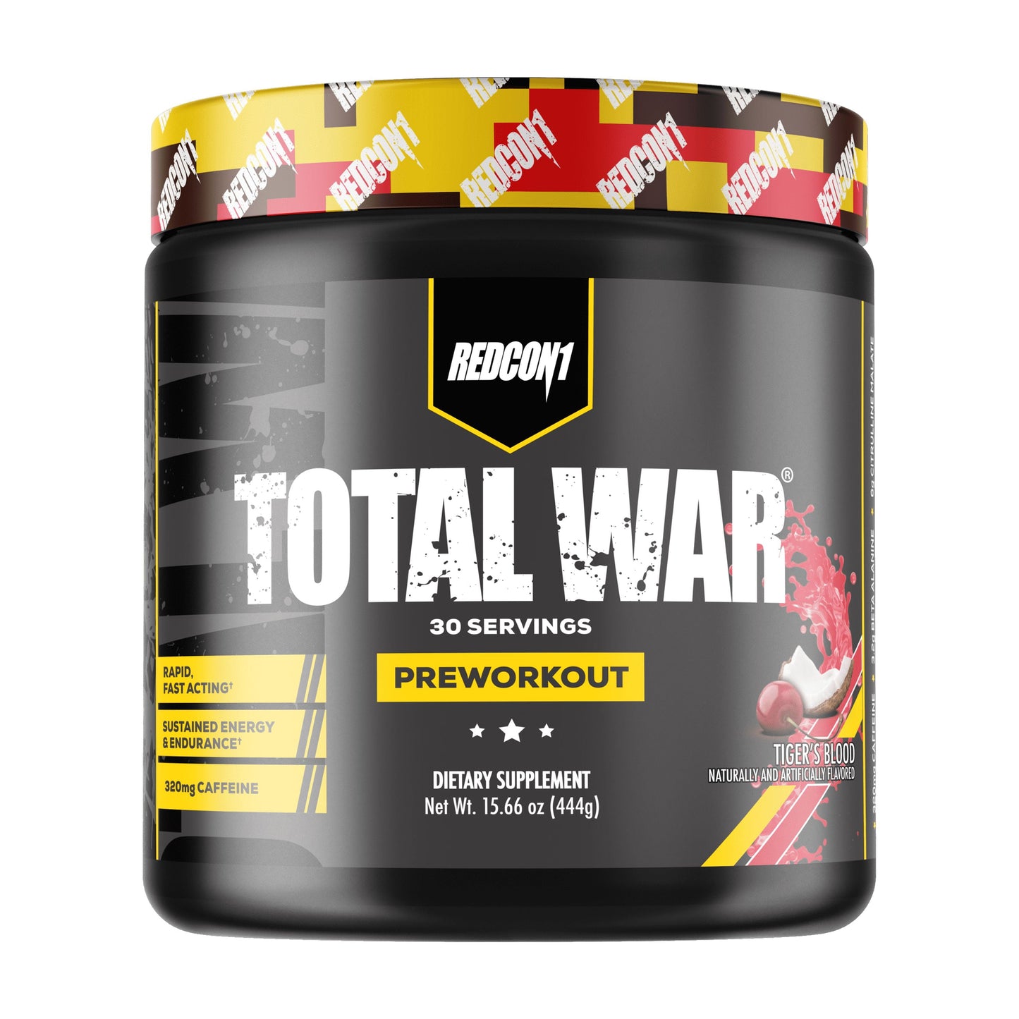 Total War Pre Workout, Tiger'S Blood - L Citrulline, Malic Acid, Green Tea Leaf Extract for Pump Boosting Pre Workout for Women & Men - 3.2G Beta Alanine to Reduce Exhaustion (30 Servings)